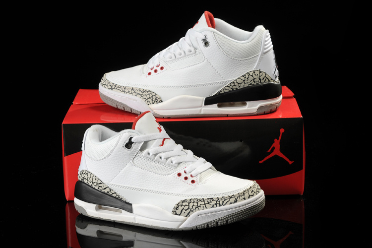 Air Jordan 3 Men Shoes Black//White 